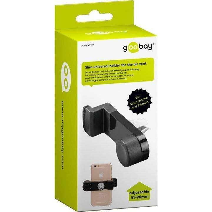 Suport auto universal pentru smartphone cu prindere la ventilatie Goobay