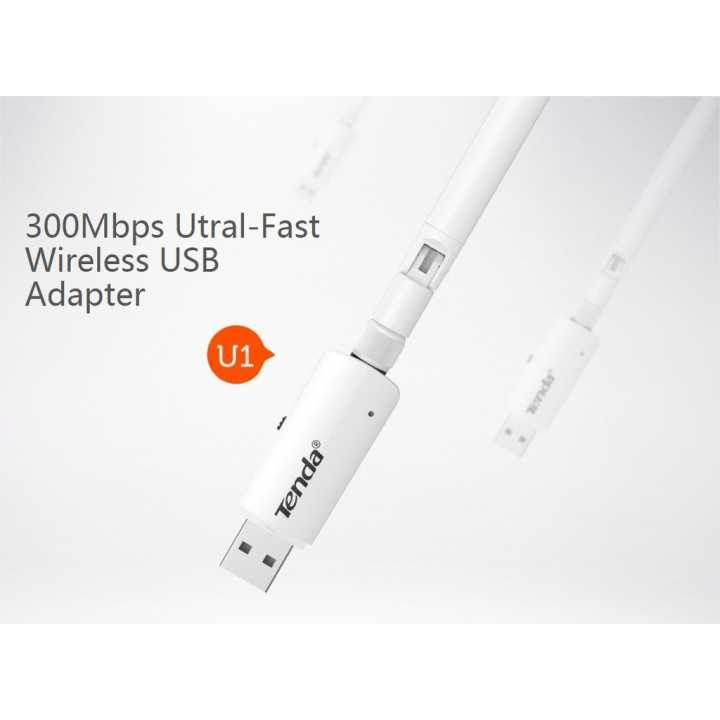 Adaptor retea USB 2.0 wireless N 300Mbps antena externa U1 Tenda