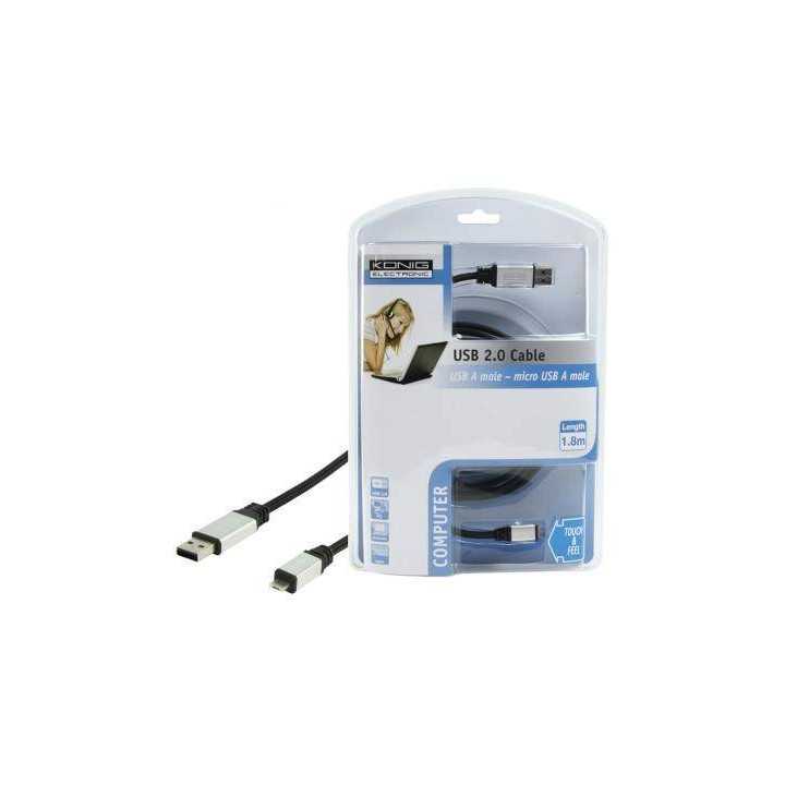 Cablu USB 2.0 A tata - Micro USB A tata 1.8m Konig