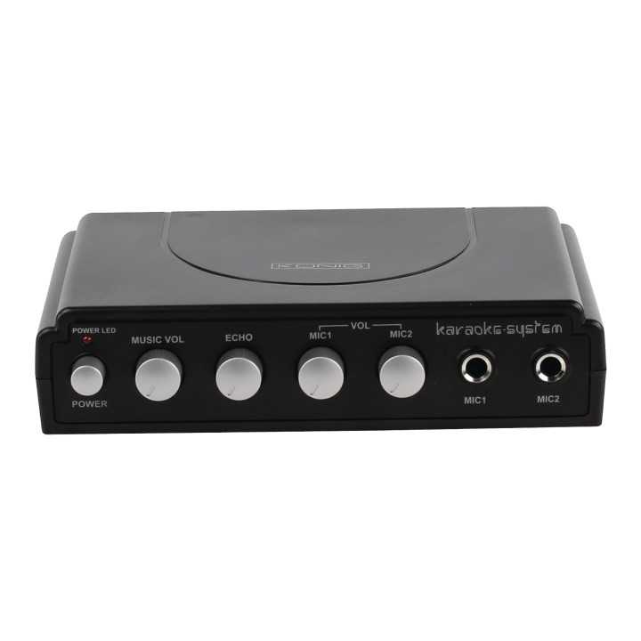 Mixer karaoke cu 2 microfoane negru Konig