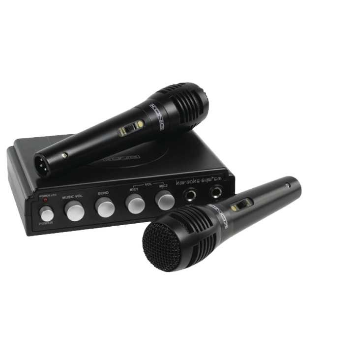 Mixer karaoke cu 2 microfoane negru Konig