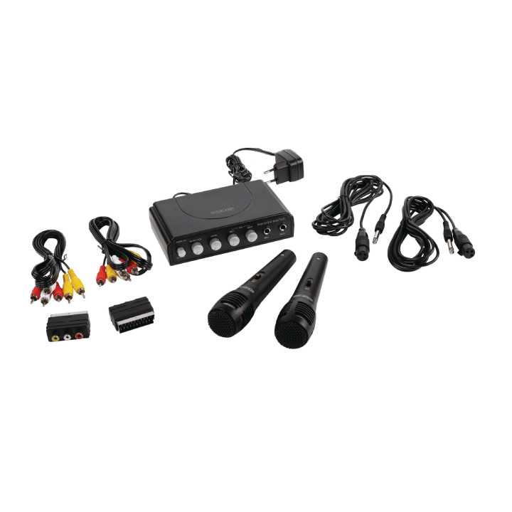 Mixer karaoke cu 2 microfoane negru Konig