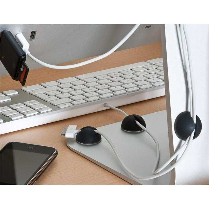 Ghidaj cablu pentru birou 5buc/set negru Goobay