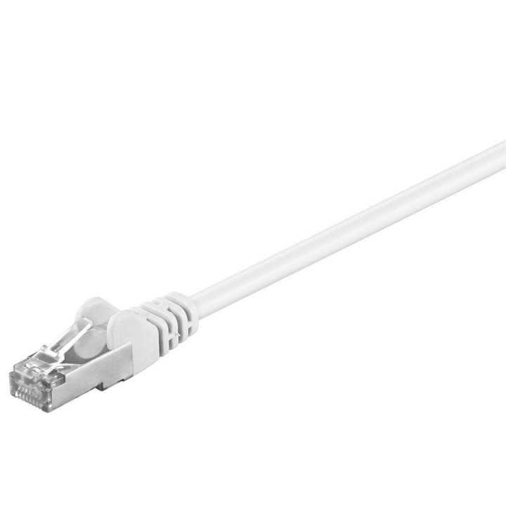 Cablu FTP CAT5e 2m alb CCA ecranat RJ45 x2 Goobay