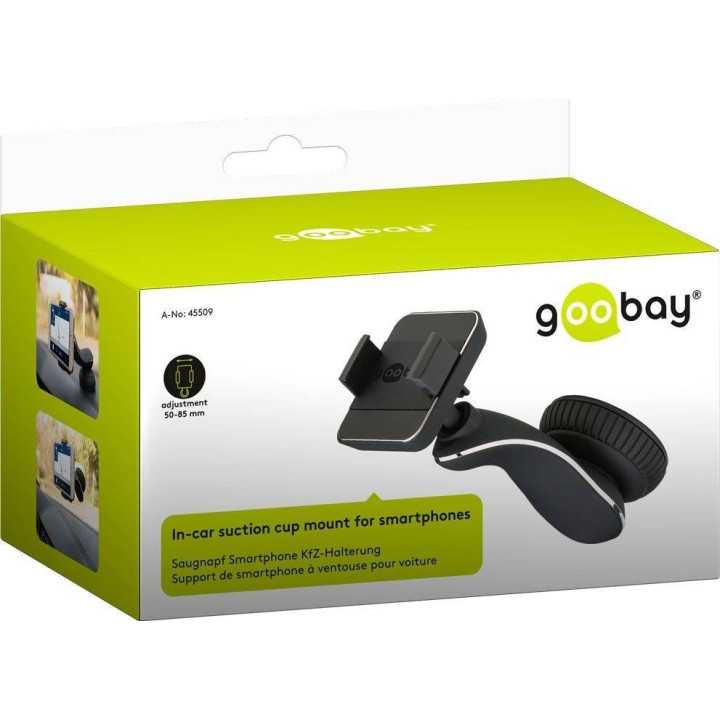 Suport universal auto cu ventuza pentru smartphone Goobay