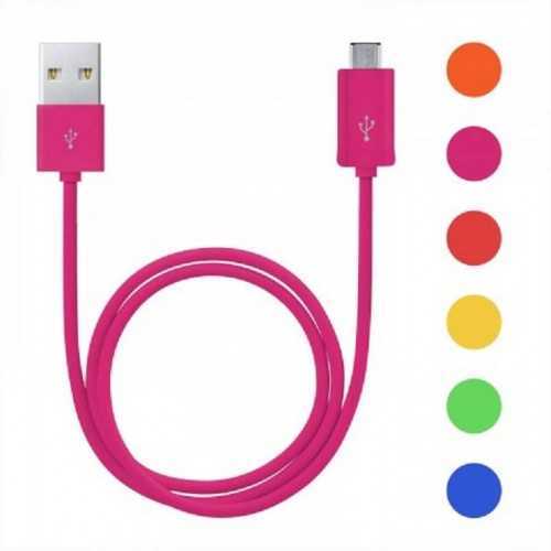 Cablu de date micro USB invelis material plastic diferite culori 1m Delight