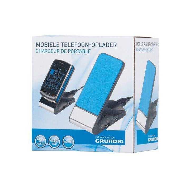 Suport telefon mobil +hub USB Grundig 4 port-uri USB 2.0