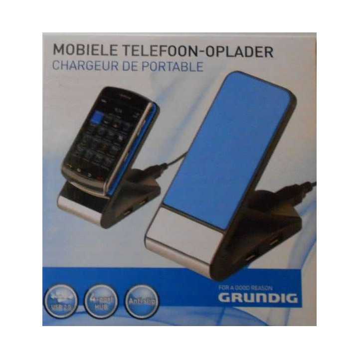 Suport telefon mobil +hub USB Grundig 4 port-uri USB 2.0