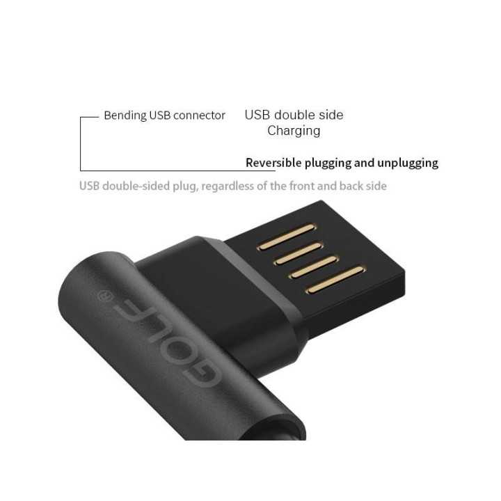 Cablu Golf Pudding Micro USB 48M 1m 2.4A negru