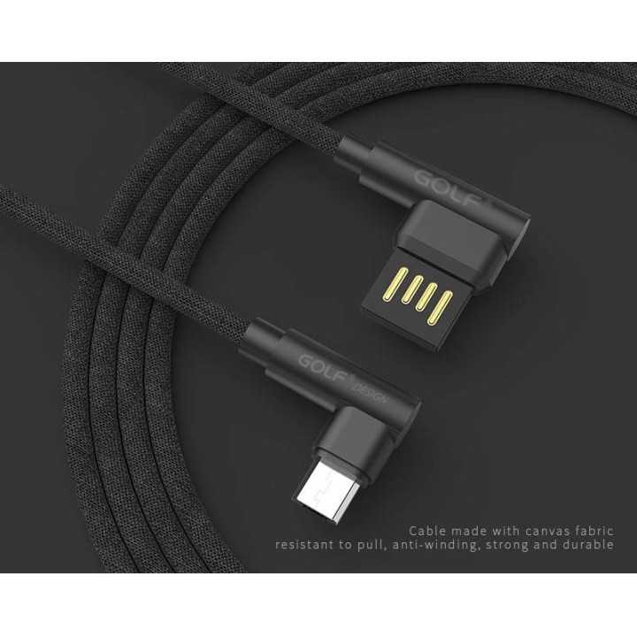 Cablu Golf Pudding Micro USB 48M 1m 2.4A negru