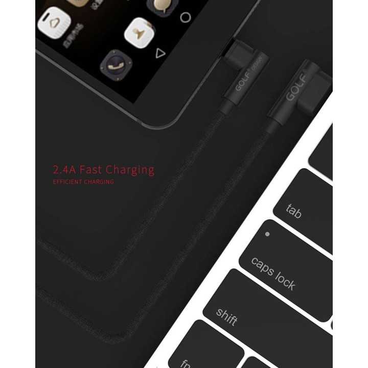 Cablu Golf Pudding Micro USB 48M 1m 2.4A negru