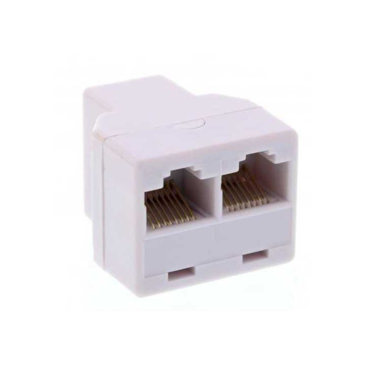 Adaptor 1x RJ11 6P4C mama - 2x RJ11 6P4C mama alb Well