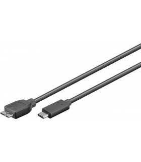Cablu micro USB 3.0 - USB Type C 1m negru Goobay