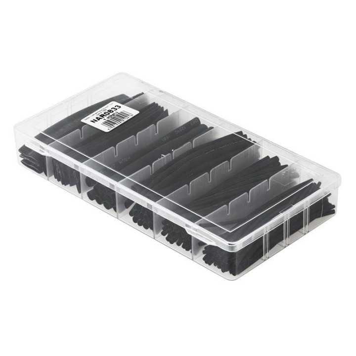 Set tuburi termocontractabile negre 100buc 100mm 1.5mm 2.5mm 4mm 6mm 10mm 13mm