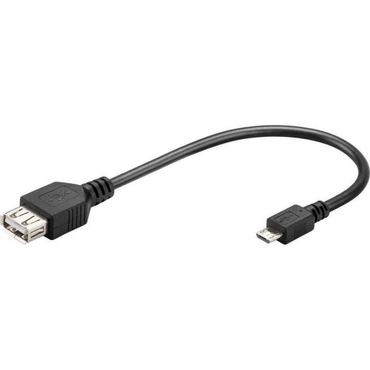 Cablu adaptor OTG micro USB tata - USB mama 20cm Goobay