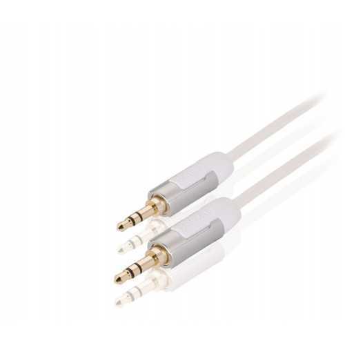 Cablu audio stereo Jack 3.5 mm tata - 3.5 mm tata 1m OFC alb Profigold