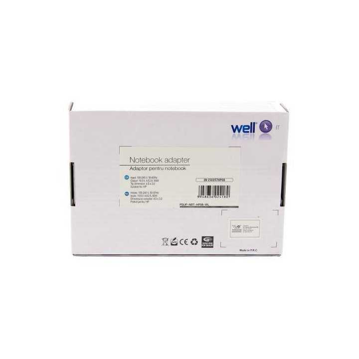Alimentator pentru laptop HP 19.5V 4.62A 90W mufa 4.5X3.0mm Well
