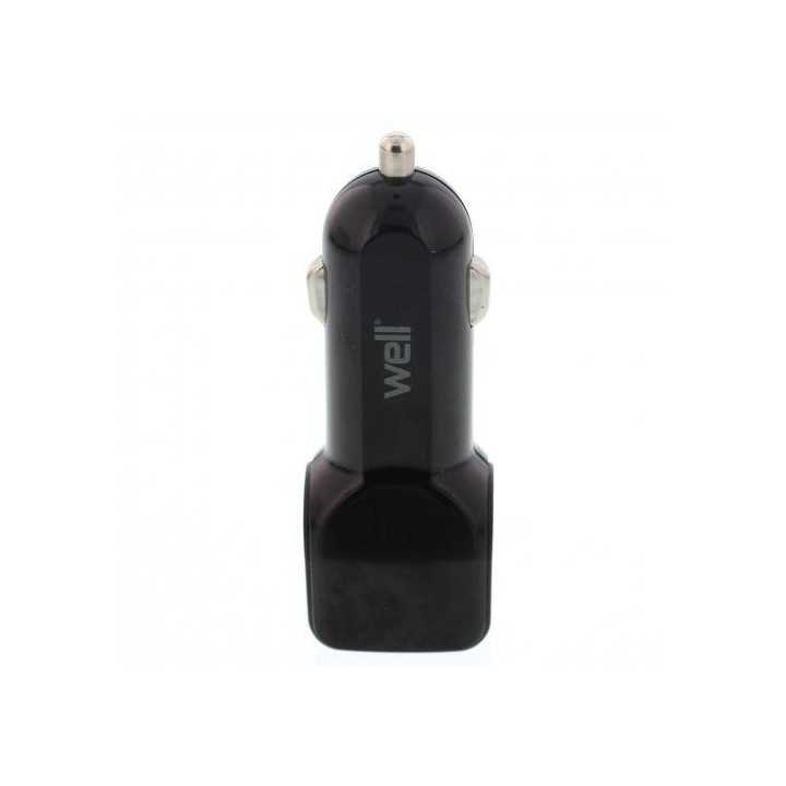 Alimentator USB bricheta auto 2 iesiri 2.4A negru Well