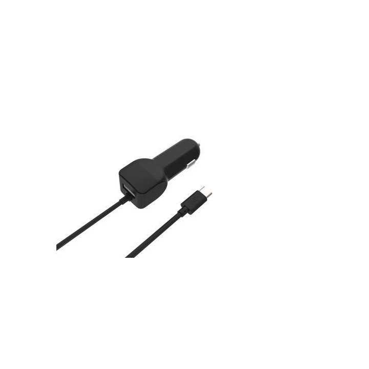 Alimentator USB bricheta auto cu cablu USB C 2 iesiri 2.4A negru Well