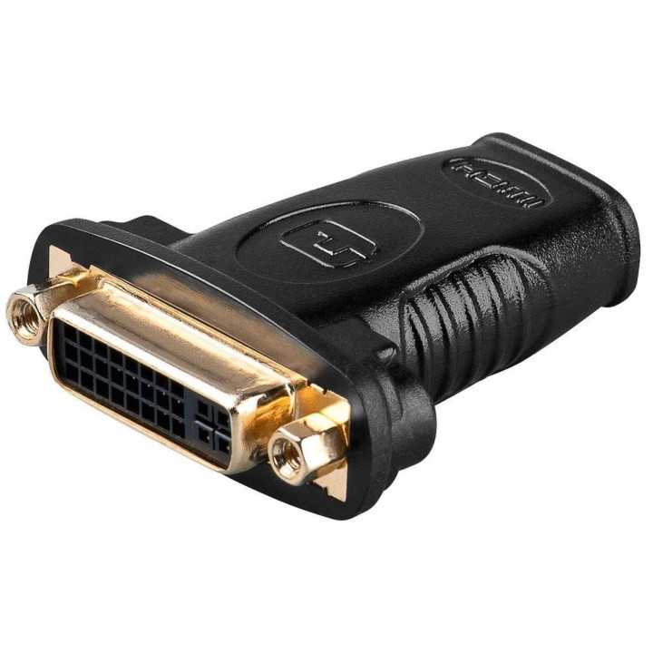 Adaptor aurit HDMI 19 pini mama la DVI-I 24+5 pini mama Goobay
