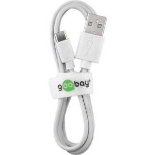Cablu USB Type C tata - USB 2.0 tata 1m 3A 0.48Gbit/s alb Goobay