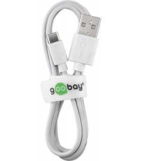 Cablu USB Type C tata - USB 2.0 tata 1m 3A 0.48Gbit/s alb Goobay