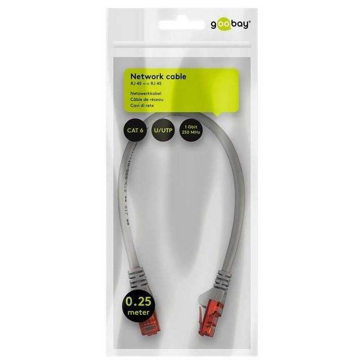 Cablu UTP CAT6 mufat 0.25m patchcord Goobay