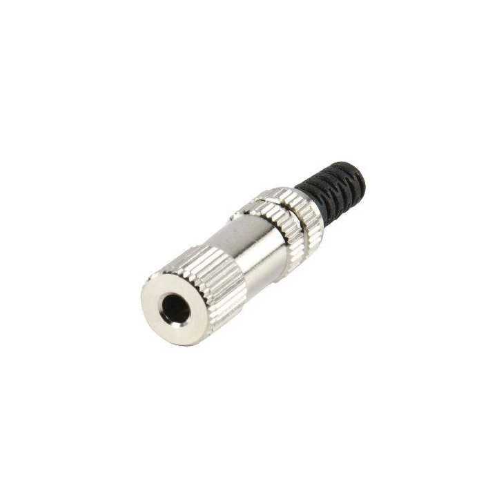 Conector Jack stereo mama 3.5 mm metalic pentu cablu LUMBERG