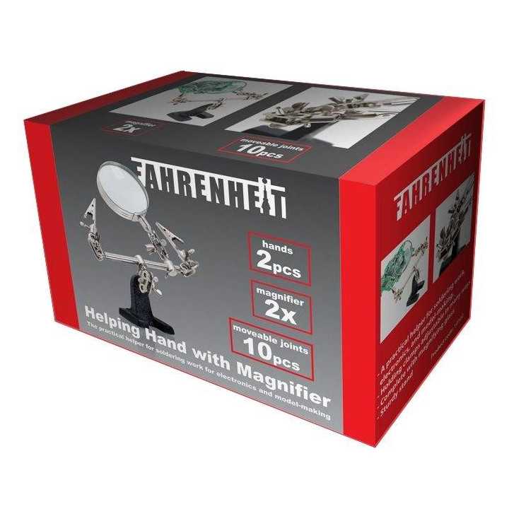 Suport placa circuit imprimat cu lupa marire 2x Fahrenheit