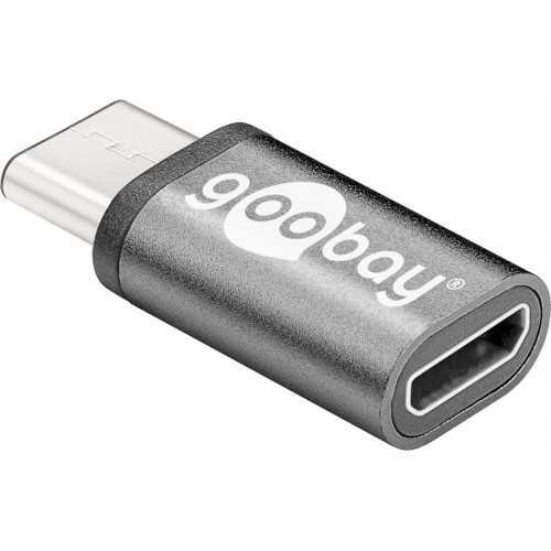 Adaptor USB Type C tata - micro USB 2.0 Tip B mama negru Goobay