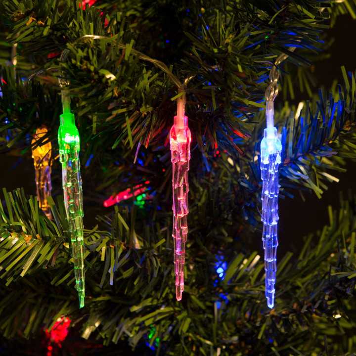 Sir lumini 20 LED Turturi de gheata multicolor pe baterii 2m PHENOM LIGHTING TECHNOLOGY