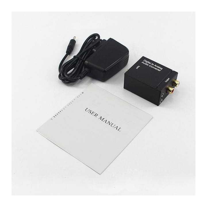 Convertor TOSLINK OPTIC +RCA DIGITAL la RCA ANALOG AUDIO 2x RCA +Jack 3.5 mm