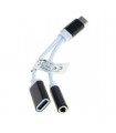 Cablu adaptor USB type C 3.1 tata - JACK 3.5 mm stereo mama +alimentare USB Type C 3.1 mama 0.1m OTB