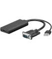 Cablu adaptor VGA +audio USB la HDMI 1920x1080P 0.1m Goobay