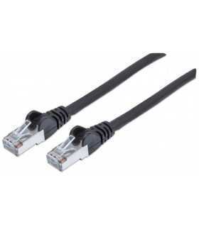 Cablu SFTP Cat7 PIMF cu mufa Cat6A 1m cupru SOLID negru 740685 Intellinet RJ45 tata - RJ45 tata