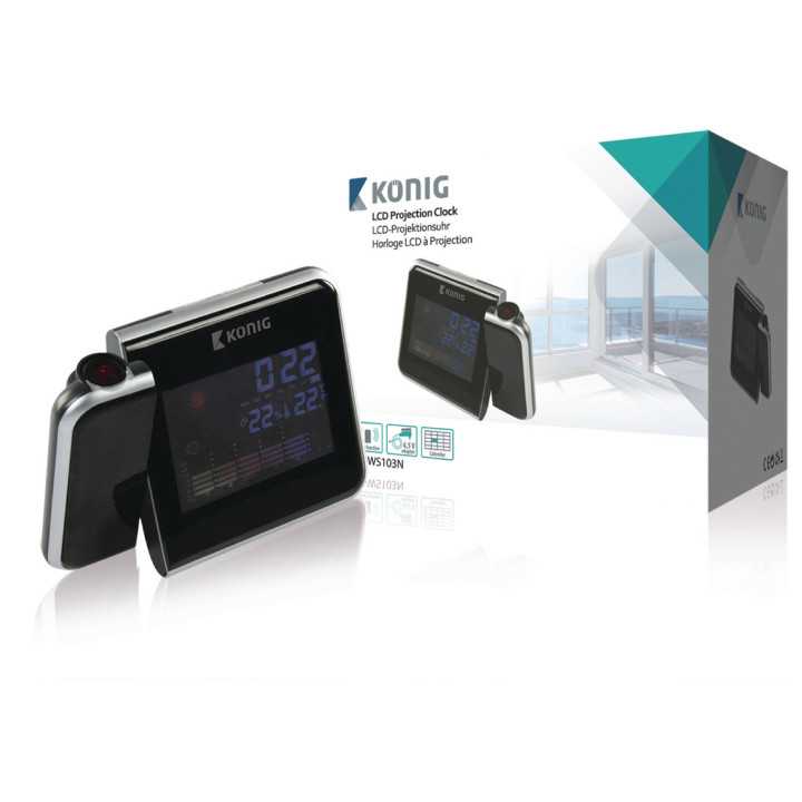 Statie meteo cu proiectie si prognoza vremii 2x AAA Konig