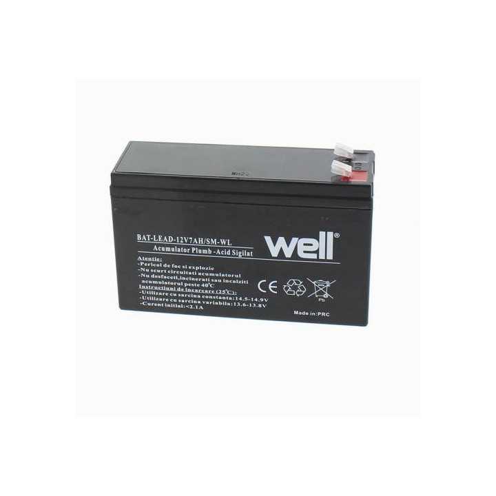 Acumulator plumb acid 12V 7Ah carcasa mica 150x50x90mm Well