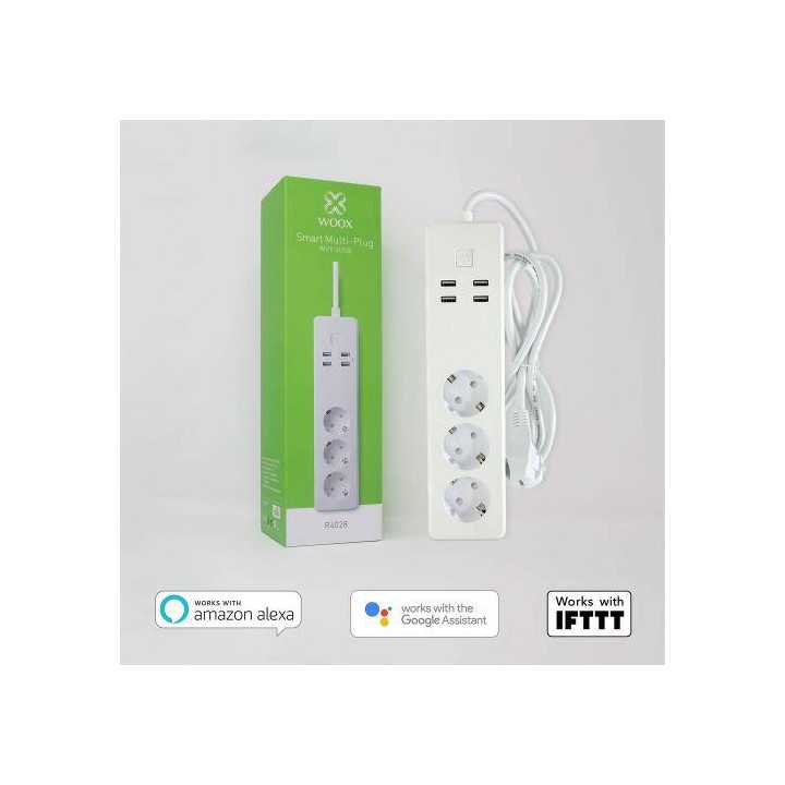 Prelungitor smart Woox R4028 3 prize +4x USB 1.8m