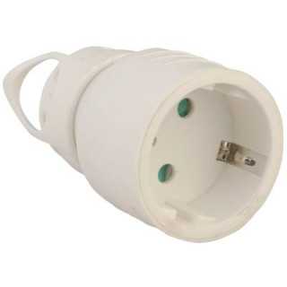 Priza Shuko mama cu inel de prindere iesire dreapta alb 16A 3500W Well