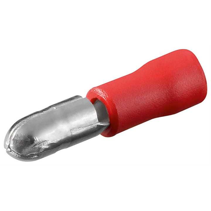 Conector papuc rotund 4mm rosu cablu 0.5-1mm 10A Goobay