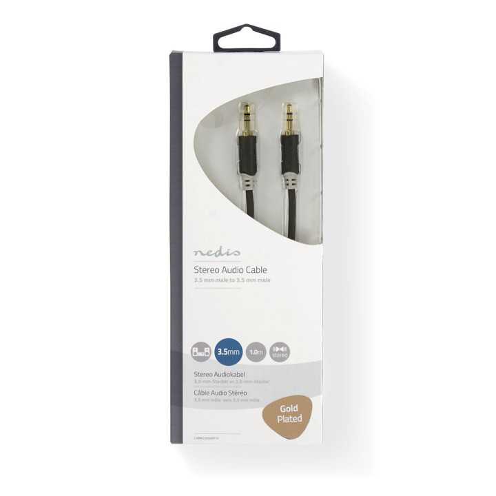 Cablu audio Jack stereo 3.5 mm tata - 3.5 mm tata 1m Nedis