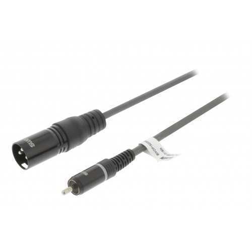 Cablu audio mono XLR 3 pini tata - RCA tata 1.5m gri Sweex