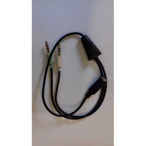 Cablu adaptor Jack 4 pini 3.5 mm mama la 2x 3.5 mm tata 20cm sau 40cm Goobay