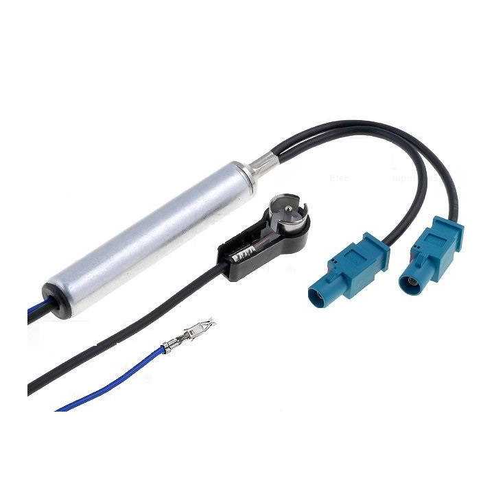 Separator antena radio auto FAKRA x2 ISO in unghi 90 grade tata 4CarMedia