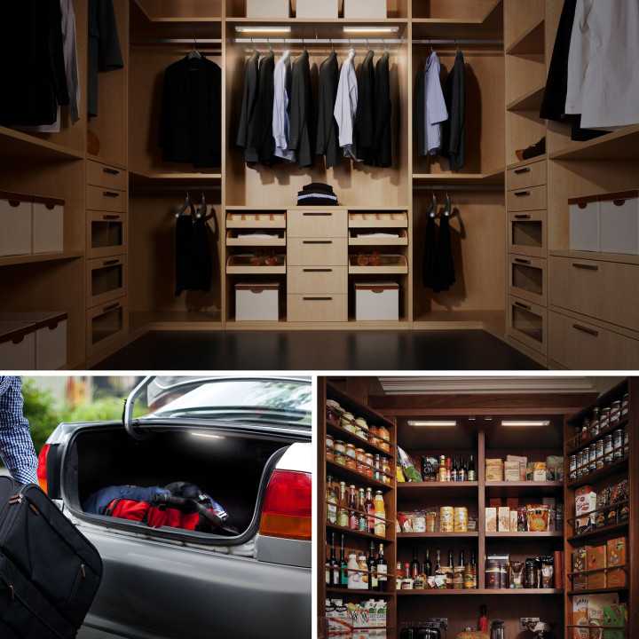 Lumina LED pentru mobilier 4x AAA cu senzor de miscare PIR infrarosu si iluminare 235x30x21mm Phenom