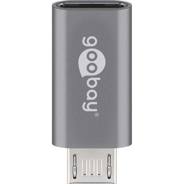 Adaptor USB Type C mama la micro USB 2.0 Tip B tata gri Goobay