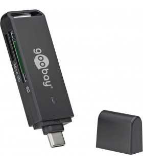 Cititor de carduri USB Type C la SDXC SDHC microSD SD negru Goobay
