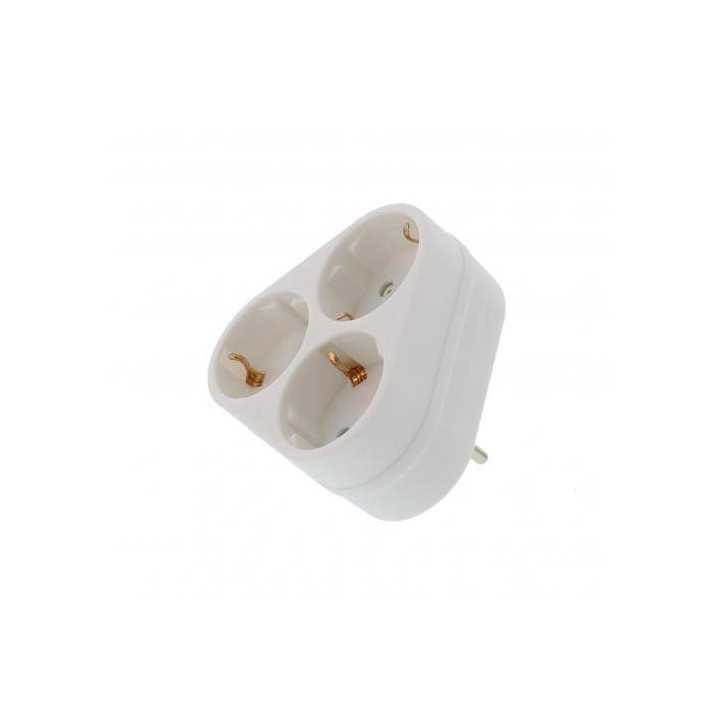 Stecher triplu cu contact protectie 3x Schuko Well