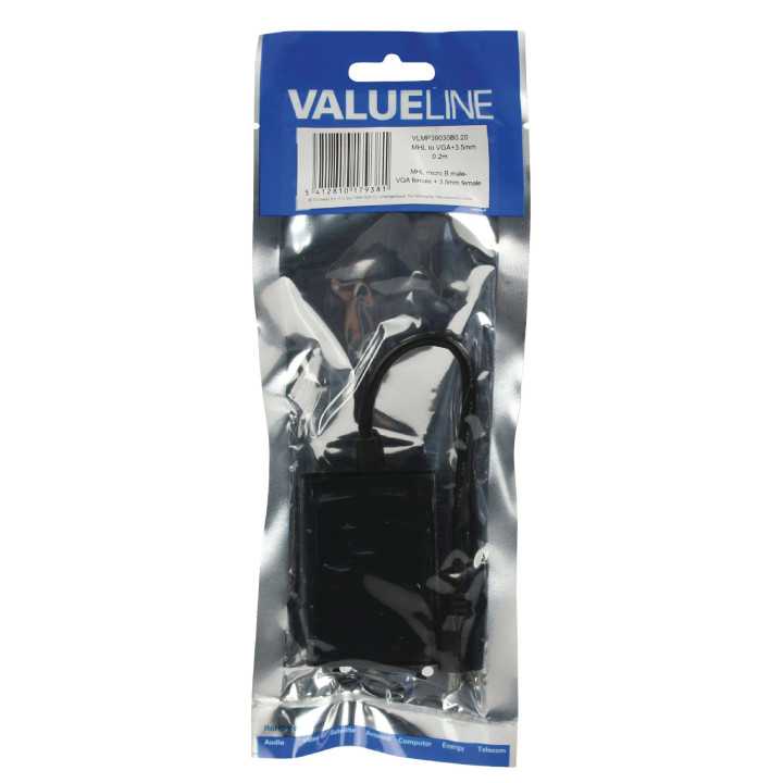 Cablu adaptor MHL micro USB 5 pini - VGA +Jack 3.5mm 0.2m VALUELINE