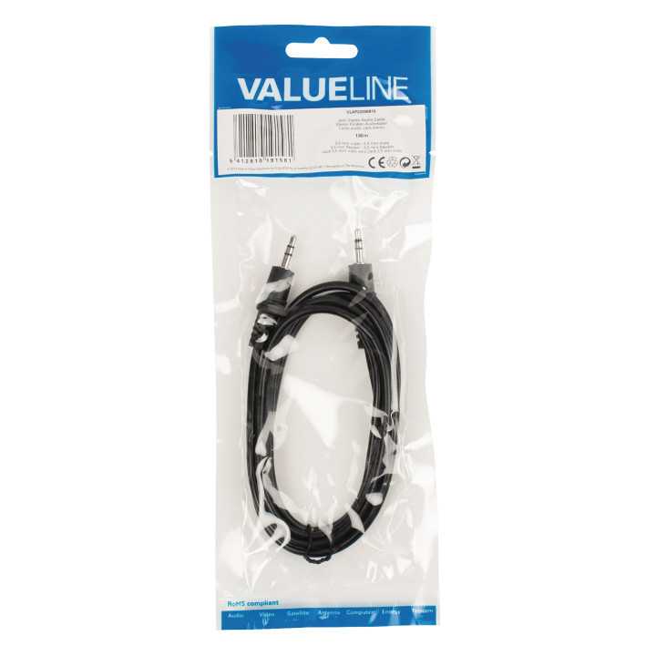 Cablu audio Jack Stereo 3.5 mm tata - Jack Stereo 3.5 mm tata 1.5m VALUELINE